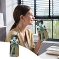 thumbnail image 1 of AuroraX Running Water Bottles Clear Water Bottles with Straw,Leak Proof Sport Plastic Small Cute 16 oz Water Bottles,Tumbler Green, 1 of 6