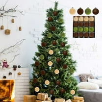 AuroraX Shatterproof Christmas Decoration Set Hanging 16 Pcs Art Deco Ball Ornaments Neutral Decorative Velvet Plastic Flocked for Xmas Gifts,Tree Decoration Decor