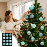AuroraX Shatterproof Christmas Decoration Set Hanging Plastic Minimalist Ball Ornaments Decorative 2.4" Pastel 12 Pcs for Home,Christma Tree Decor