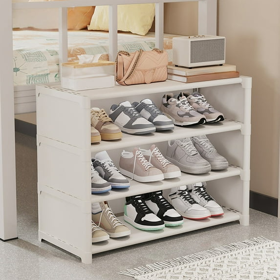 AuroraX Shoe Rack Dustproof 4 Tier Cabinet Shoe Rack Organizer Sturdy Corner Space-Saving Free Standing Vertical Minimalist Stylish Shoe Storage Organizer for Closet,Entryway,Door