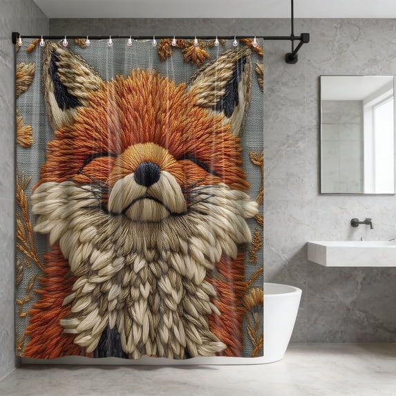 AuroraX Shower Curtains 72" x 72" Cute Fabric Embroidery Highland Cow Bath Curtain Mildew Resistant Farmhouse Neutral Abstract Bathtub Cortinas for Bathroom Decor
