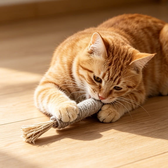 AuroraX Silvervine Cat Chew Wand Natural Sisal Rope Cat Wand Durable Non-Toxic Teeth Cleaning Long Lasting Interactive Cat Toy for Boredom Relief Brown