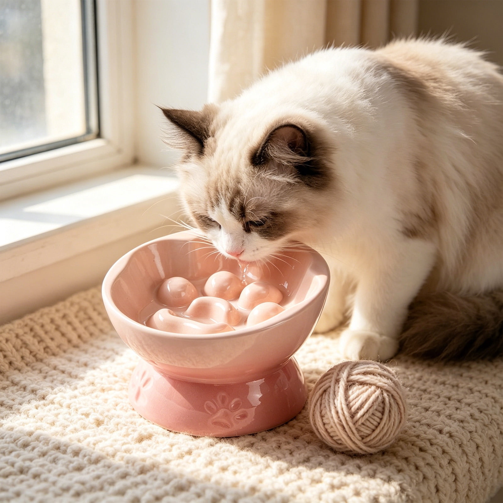 AuroraX Slow Feeder Bowl Pet Bowl Elevated Small Dog Ceramic Non Slip Pet Bowls