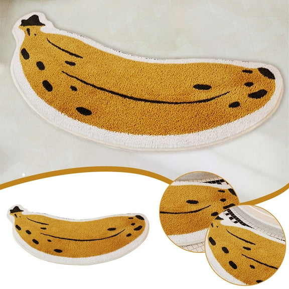 AuroraX Small Bathroom Rug Non-Slip Backing Absorbent Cute Bath Mat Rug Soft 17x39 Inch Contemporary Fruit