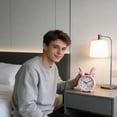 thumbnail image 1 of AuroraX Small Bedroom Alarm Clock Mini Alarm Clock Snooze Function Battery Operated Silent Mode Clear Display Bedside Alarm Clock Pink, 1 of 6