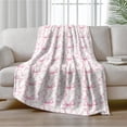 thumbnail image 1 of AuroraX Small Cute Fleece Throw Blanket Soft Cozy Bow Blanket Lightweight 27"x39" Decorative Throw Gift for Girls,Women, 1 of 6