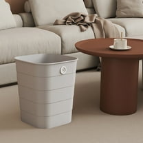 AuroraX Small Kitchen Trash Can 2.6 Gallon Stylish Gray Rectangle Garbage Can Minimalist Plastic Garbage Bin for Kitchen Bedroom Bathroom