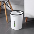thumbnail image 1 of AuroraX Small Office Trash Can Handles Round 1.8 Gallon White Wastebaskets Plastic Minimalist Trash Bin for Dormitory Living Room Bathroom, 1 of 6