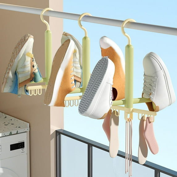 AuroraX Small Shoe Drying Rack Hanging Rotating Shoe Rack Organizer Sturdy Corner Portable Space-Saving Shoe Storage Organizer for Storage and Drying