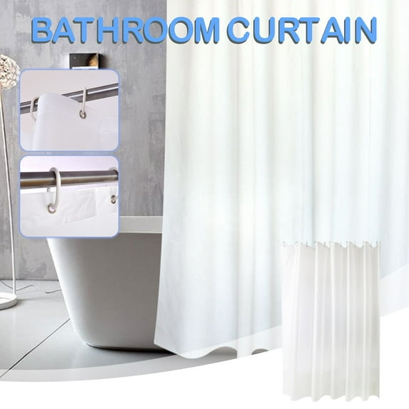 AuroraX Small Shower Curtain Liner 60" x 72" Pvc Solid Bath Curtain Liner with Hooks Mildew Resistant White Farmhouse Waterproof Neutral Abstract Bathtub Cortinas for Bathroom Decor