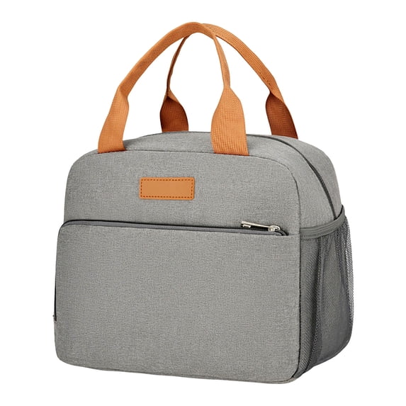 AuroraX Soft Insulated Lunch Bag Tote Large 24 Cans Portable Oxford Fabric Lunch Box for Women,Men Gray Water-Resistant Storage Bags with Sturdy Handle for Work Picnic Travel