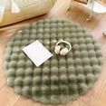 thumbnail image 1 of AuroraX Soft Round Bathroom Rugs 16" x 16" Small Green Plush Faux Fur Non Slip Absorbent Bath Mat Washable Boho Bath Rug for Bedroom Entrance Front Door, 1 of 6