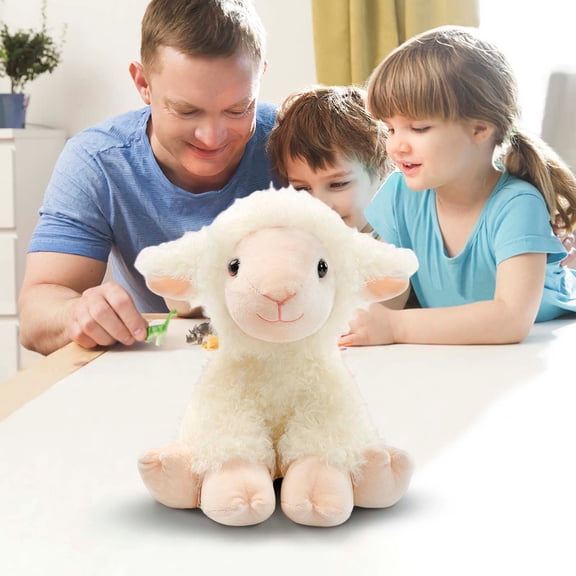 AuroraX Soft Stuffed Animals,Cute Funny Sheep Plush Toys Ornament,2026 Birthday Personalized Gifts(White)