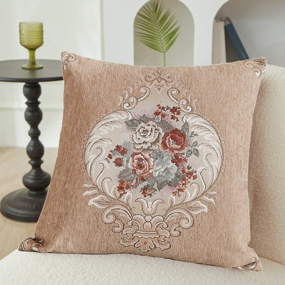 AuroraX Soft Throw Pillow Covers Decorative 18x18 Inch Khaki Pillow Covers Skin-Friendly Bohemian Indoor European Jacquard Cushion Cover Room,Livingroom Decor
