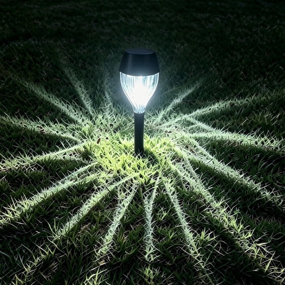 AuroraX Solar Ground Insert Night Light Outdoor Solar Lights for Yard Decorative Lawn Waterproof Stake LED Outdoor Garden Decoration Black