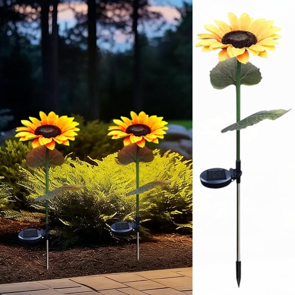 AuroraX Solar Lights Outdoor Garden Solar Lamp Waterproof LED Sunflower Outdoor Simulation Pathway Garden Summer Solar Yard Decoration