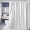 thumbnail image 1 of AuroraX Solid Shower Curtain Liner 72" x 72" Plastic Weighted Bottom with 3 Magnets Bath Curtain Liner with Hooks White Waterproof Mildew Resistant Neutral Bathtub Cortinas for Bathroom Decor, 1 of 6