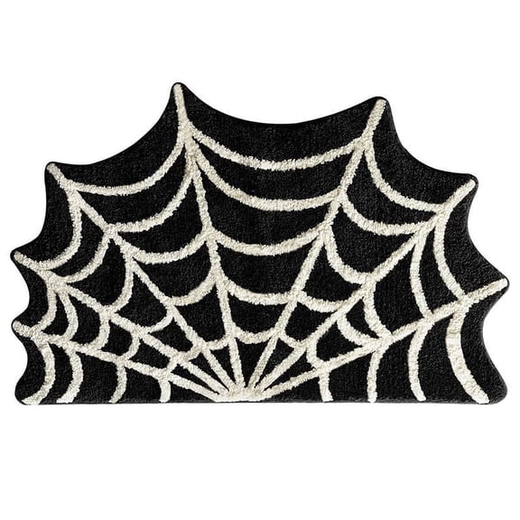 AuroraX Spider Bath Rug Mat Halloween Soft Non-Slip Backing Entryway Rug Art Deco 15x23 Inch
