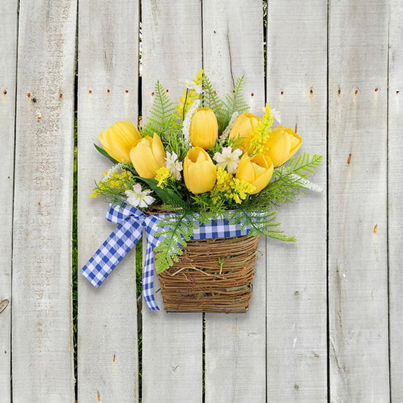 AuroraX Spring Basket Home Decoration,Ornament Small Yellow Fresh Simulation Flowers,Home Decor Sofa Table Decor Living Room