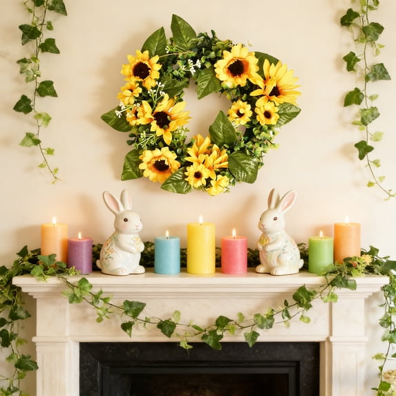 AuroraX Spring Wreaths for All Seasons,Wall Small Bedroom Decor Green