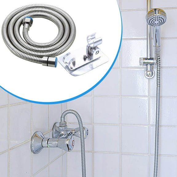AuroraX Stainless Steel Shower Head Holder for Hand Held,1/2 Inch Shower Head Holder with Hose Detachable Easy To Install for Inside Shower