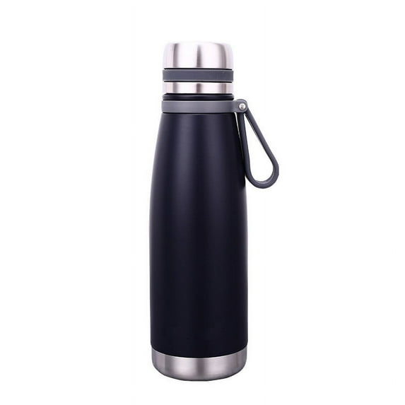 AuroraX Stainless Steel Water Bottles Insulated Vacuum Portable 24 oz Coffee Thermoses with Carry Handle,Car Keep Cold and Hot Double Wall Tumblers(Black)