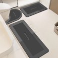 thumbnail image 1 of AuroraX Stone Bathroom Rug Set 3 Piece with Black Absorbent Non Slip Rubber-Backed Diatomaceous Earth Bath Mat Long Rug Runner U-Shaped Toilet Rug Washable Quick Dry Bath Rug Set for Bathtub,Shower, 1 of 9