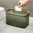 thumbnail image 1 of AuroraX Stylish Office Trash Can with Removable Liner Ring 3L Green Small Translucent Storage Bin Modern Plastic Rectangle Wastebaskets, 1 of 6