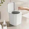 thumbnail image 1 of AuroraX Stylish Small Trash Can with Lid White 1.9L Rectangle Affordable Luxury Solid Wastebasket Modern Easy-To-Clean Plastic Garbage Bin for Vanity Bathroom Bedroom, 1 of 6