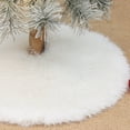 thumbnail image 1 of AuroraX Stylish White Faux Fur Christmas Tree Skirt Soft Plush Xmas Tree Mat Base Cover 21" for Artificial Trees, 1 of 6