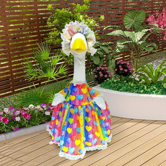 AuroraX Summer Porch Goose Clothes Sets for 23 inch Goose,Spring Goose Outfits,Cute Porch Goose Accessories Patio Yard Outdoor Holiday Decor
