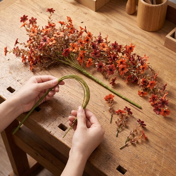 AuroraX Thanksgiving Artificial Silk Flower Fall Floral Wall Hanging Outdoor Realistic Vintage Farmhouse Autumn Home Decor Accents