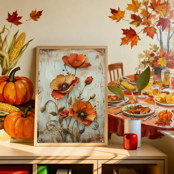 AuroraX Thanksgiving Decorations Indoor Fall Ornaments , Waterproof Vintage Wall Mounted Ornaments , Hanging Wall Art Thanksgiving Decor