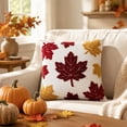 thumbnail image 1 of AuroraX Thanksgiving Maple Leaf Pillowcase Fall Pillow Covers 18x18 Inch Indoor Outdoor Embroidered Farmhouse Thanksgiving Home Decorations Red, 1 of 8