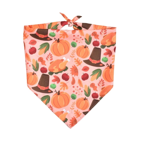 AuroraX Thanksgiving Pet Bandana for Cats Dogs Fall Holiday Bandana for Pets Multicolor Adjustable Printed Soft Pet Bandana for Dogs Orange National Dog Day International Cat Day