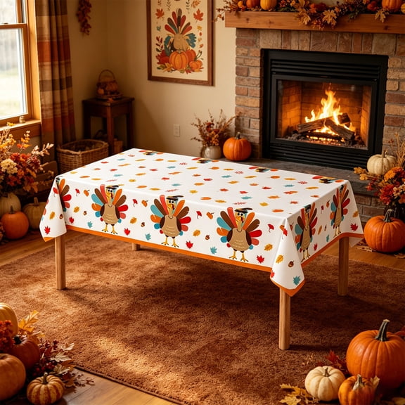 AuroraX Thanksgiving Tablecloth For Rectangle Fall Pumpkin Harvest Table Decor Waterproof Maple Leaf Rustic 2 Pack Farmhouse Fall Table Decorations Yellow