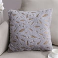 thumbnail image 1 of AuroraX Throw Pillow Covers Gray Decorative Brushed 18x18 Inch Pillow Cases Indoor Fancy Art Deco Hot-Stamped Feathers Cushion Cover Couch,Sofa Couch Decor, 1 of 6