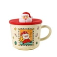 thumbnail image 1 of AuroraX Travel Christmas Mugs with Lid 12 Oz Ceramic Novelty Cute Santa Coffee Mug with Handle Dishwasher and Microwave Safe Funny Cup Birthday Gifts for Women Men Office Coworkers(Red), 1 of 6