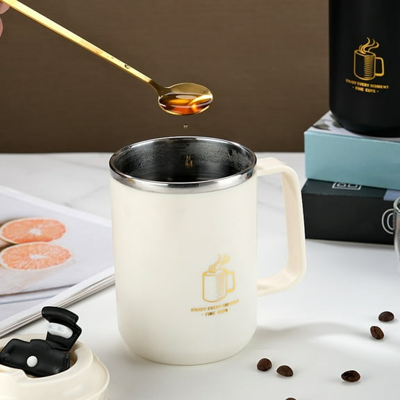 AuroraX Travel Coffee Mug with Lid Double-Walled Stainless Steel 18 Oz Warmer Insulated Coffee Mug Cute Novelty Dishwasher and Microwave Safe Funny Cup Birthday Gifts for Women Men(White)