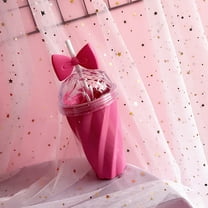 AuroraX Travel Mug with Bow Lid and Straw Novelty Cute 12 Oz Funny Lovely Twist Pattern Mug Straw Cup Birthday Gifts for Women Men Office Coworkers(Hot Pink)