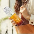thumbnail image 1 of AuroraX Travel Water Bottles Sports Clear Plastic 24 oz Cups with Straw Cap,Car Leakproof Locking Water Cup(White), 1 of 6