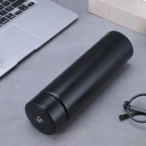 AuroraX Travel Water Bottles with Touchscreen Lid Insulated 16 oz Stainless Steel Vacuum Cups,Double Wall Portable Temperature Display Water Cup(Black)