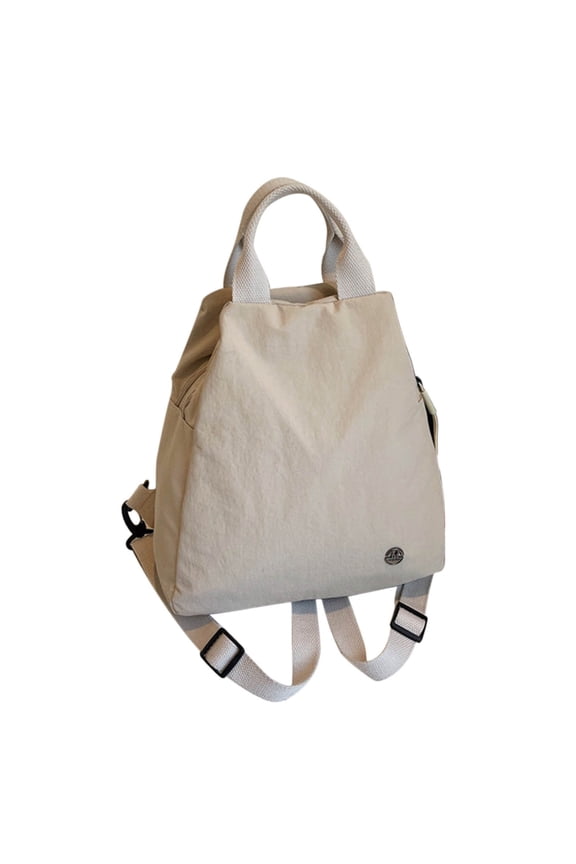 Trendy Backpack,White Versatile Backpack for Personal Item,Casual Convertible Stylish Daypack