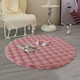 thumbnail image 1 of AuroraX Ultra Soft Bedroom Rug Plush Pink Non-Slip Backing Living Room Rug Bohemian 15x15 Inch Round, 1 of 6