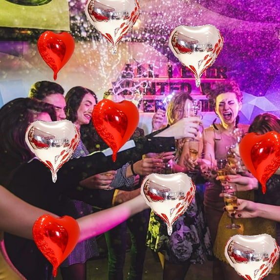 AuroraX Valentines Day Heart Mylar Balloons Set 10 Pcs 18 Inch Foil Helium Balloons for Valentine'S Day Decorations Wedding Bridal Shower Engagement Anniversary Party Supplies