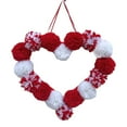 thumbnail image 1 of AuroraX Valentines Day Heart Wreath Fluffy Wool Ball Love Wreath Decorative Romantic Wall Hanging Decorations for Home Party Anniversary Valentine'S Day Gifts for Him Her Couples, 1 of 7
