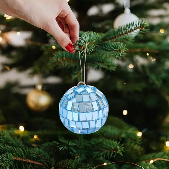 AuroraX Vintage Christmas Decorations Fun Blue DIY Shatterproof Christmas Tree Decorations Christmas Balls Xmas Family Teens Holiday Party Supplies