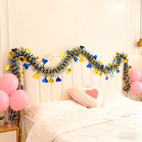 AuroraX Wall Decoration Valentines Indoor Door Wreath,Heart Shaped Romantic Ribbon,Mothers Day Anniversary Valentines Wreath Decoration