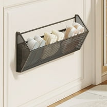 AuroraX Wall Mount Shoe Rack Metal Black Shoe Rack Organizer Space-Saving Vertical Corner Sturdy Over-The-Door Shoe Storage Organizer for Closet,Entryway,Door