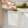 thumbnail image 1 of AuroraX Wall Mounted Kitchen Trash Can White 2.6 Gallon Garbage Can Stylish Plastic Contemporary Trash Bin for Compact Spaces, 1 of 6